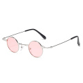 New ladies glasses flat round mirror multicolor lens metal custom logo 2020 sunglasses